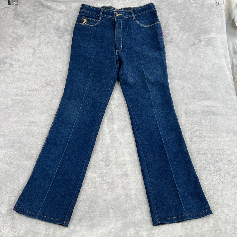Braxton Vintage Stretch Straight Leg Jeans 34 Blue Men Retro Western Streetwear